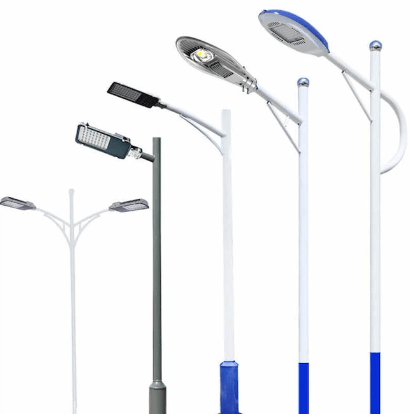 Street lights poles, A panoramic view featuring our custom high mast lighting poles illuminating a vast area with precision, Outdoor Lighting Poles, Decorative Light Poles, Galvanized Street Poles, Road Lighting Solutions