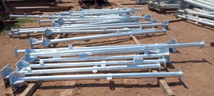 Stacked galvanized steel structures coated with high-quality hot dip galvanizing, providing superior corrosion resistance and durability for industrial use..